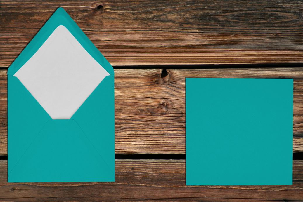 Briefhüllen mit Seidenfutter 164x164 mm Nassklebend Ocean gerippt 100 g/qm